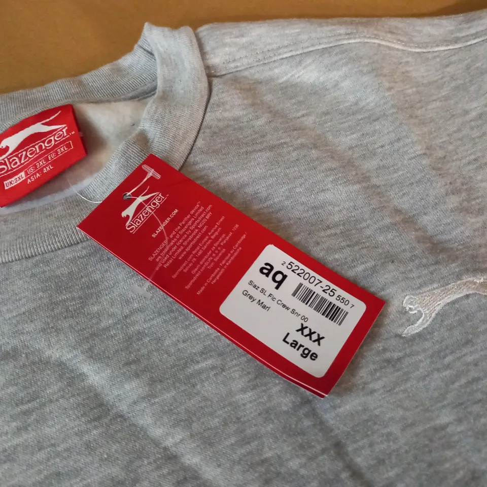 SLAZENGER GREY CREW JUMPER - XXXLARGE