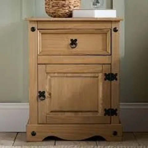BOXED BIRLEA CORONA LARGE 1 DOOR 1 DRAWER BEDSIDE - PINE (1 BOX)