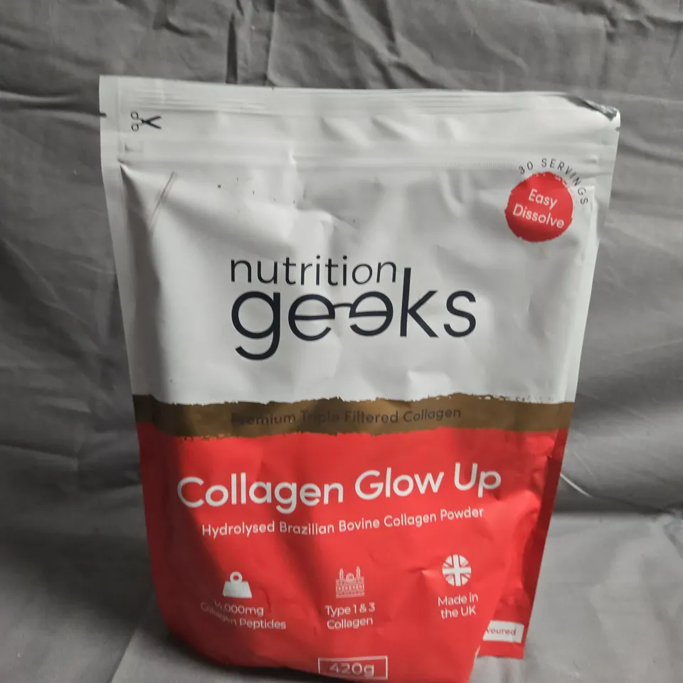 NUTRITION GEEKS COLLAGEN GLOW UP POWDER - 420G - COLLECTION ONLY