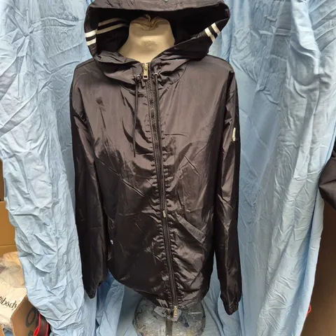 MONCLER ZIP HOODED JACKET IN BLACK - SIZE 3
