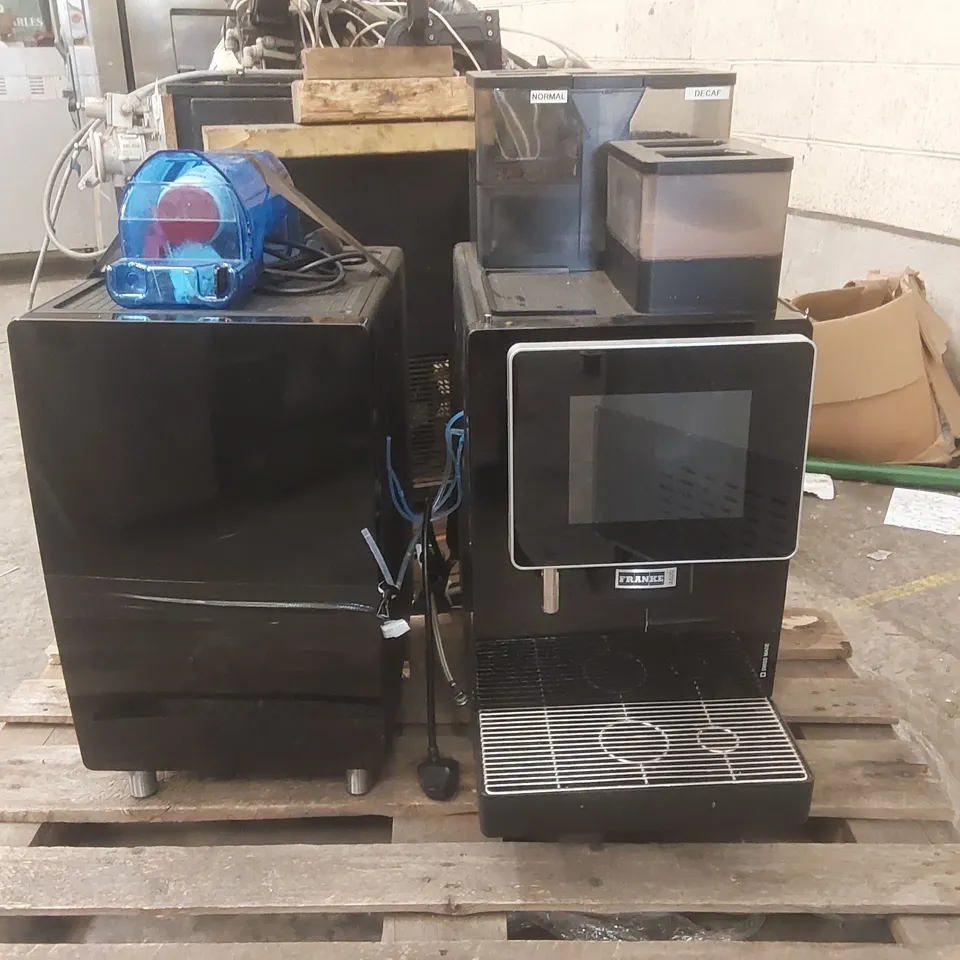 FRANKE A600 AUTOMATIC COFFEE/CHOCOLATE MACHINE WITH MILK COOLER ATTACHMENT