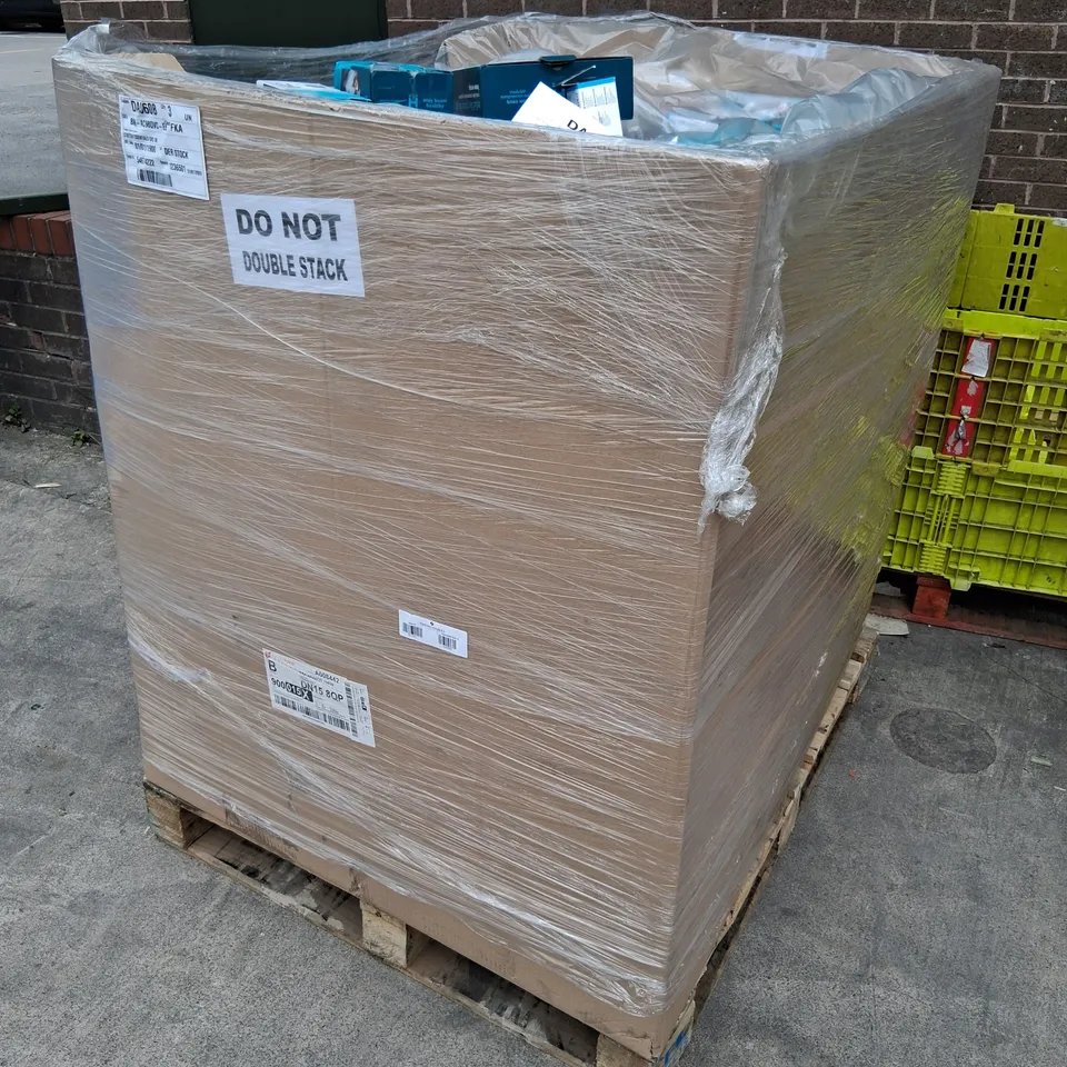 PALLET OF APPROXIMATELY 130 ASSORTED HOMEDICS PRODUCTS TO INCKUDE; OXYWATCH, AUTOMATIC ARM BLOOD PRESSURE MONITOR, MODULAR COMPRESSION SYSTEM KNEE WRAP AND MODULAR COMPRESSION UNIVERSAL COBTROLLER