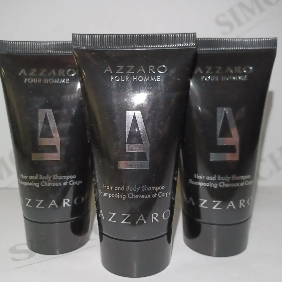 LOT OF APPROX 20 X 50ML AZZARO POUR HOMME HAIR AND BODY SHAMPOO