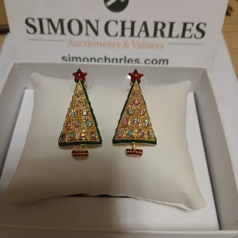 BUTLER & WILSON CHRISTMAS TREE EARRINGS 