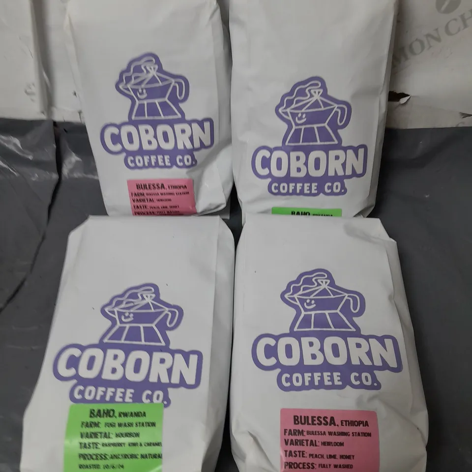 LOT OF 4 PACKS OF COBURN COFFEE CO COFFEE - BULESSA AND BAHO