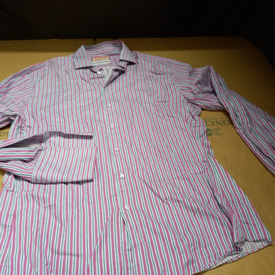THOMAS PINK LONG SLEEVE SLIM FIT SHIRT - 15.5/42CM