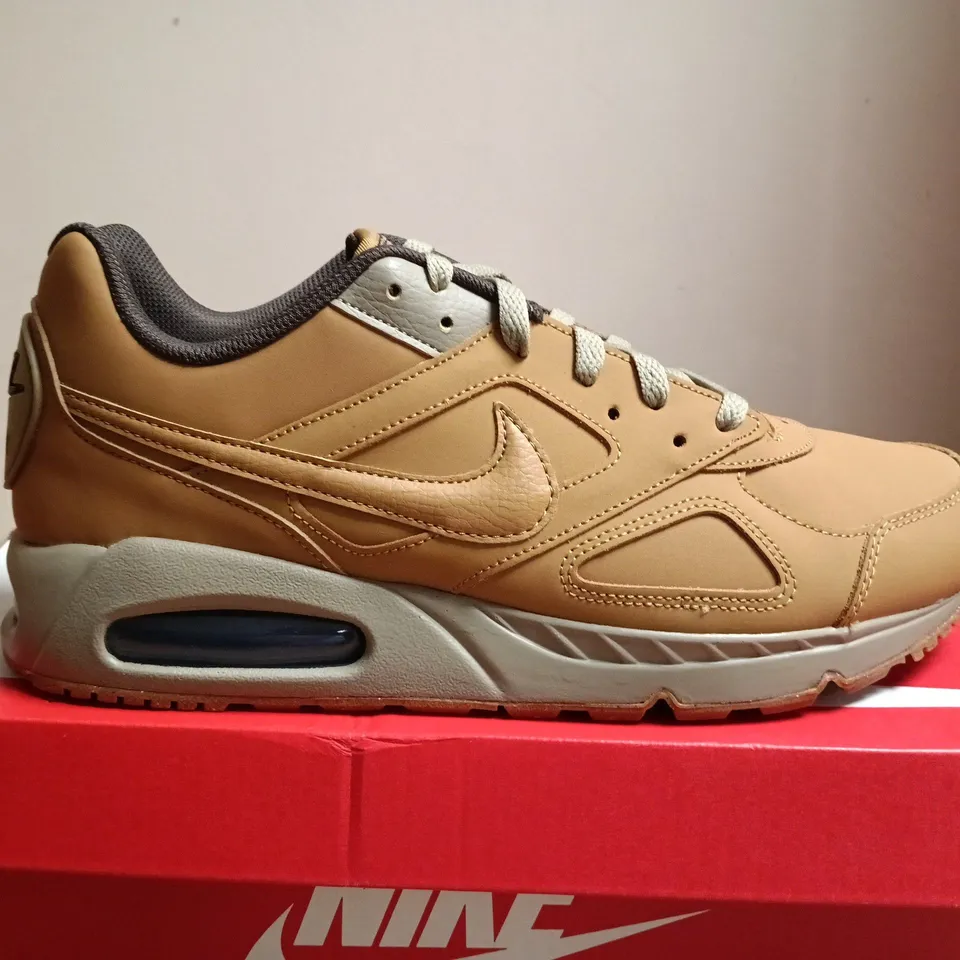BOXED PAIR OF NIKE AIR MAX IVO SNEAKERS – WHEAT/BAMBOO, UK 9.5 (US 10.5) – MEN