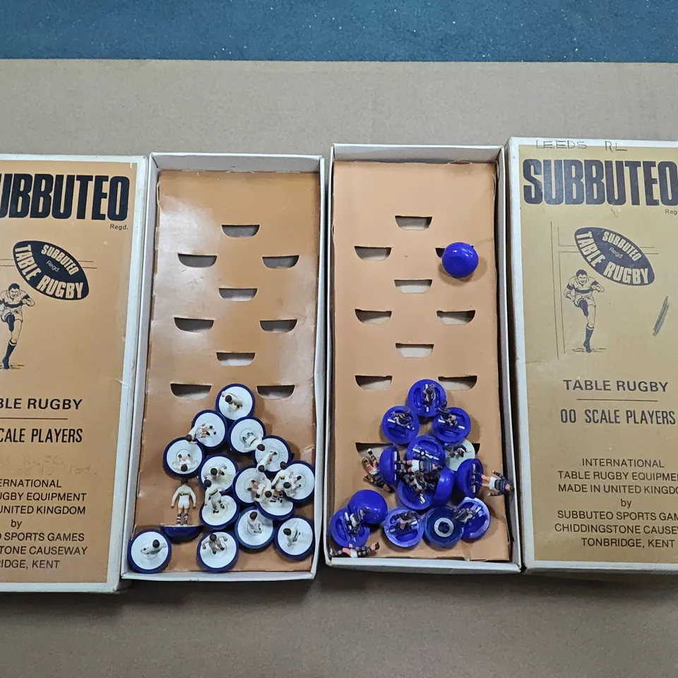 LOT OF 4 SUBBUTEO 00 SCALE TABLE RUGBY TEAM SETS