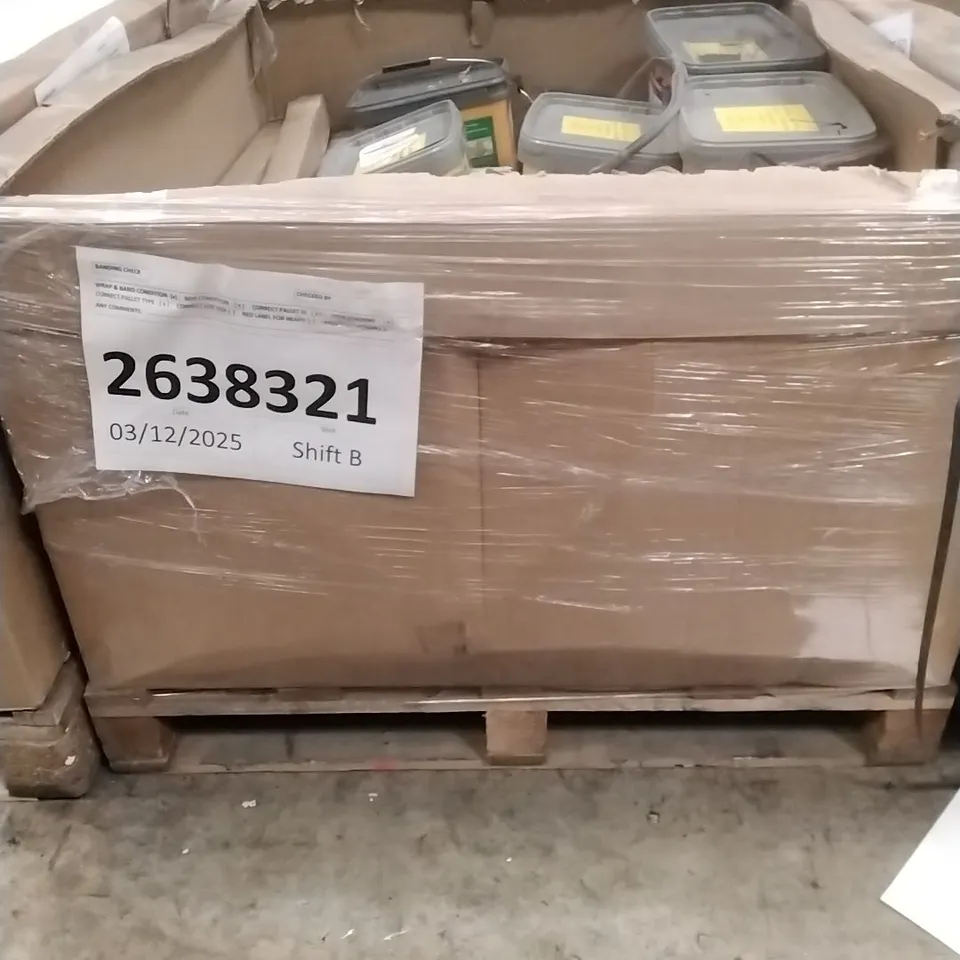PALLET OF ASSORTED DIY, HOME IMPROVEMENT AND BUILDING PRODUCTS TO INCLUDE; PERMANENT POTHOLE REPAIR, EASY FIX JOINT REPAIR, WALL PANELLING ETC