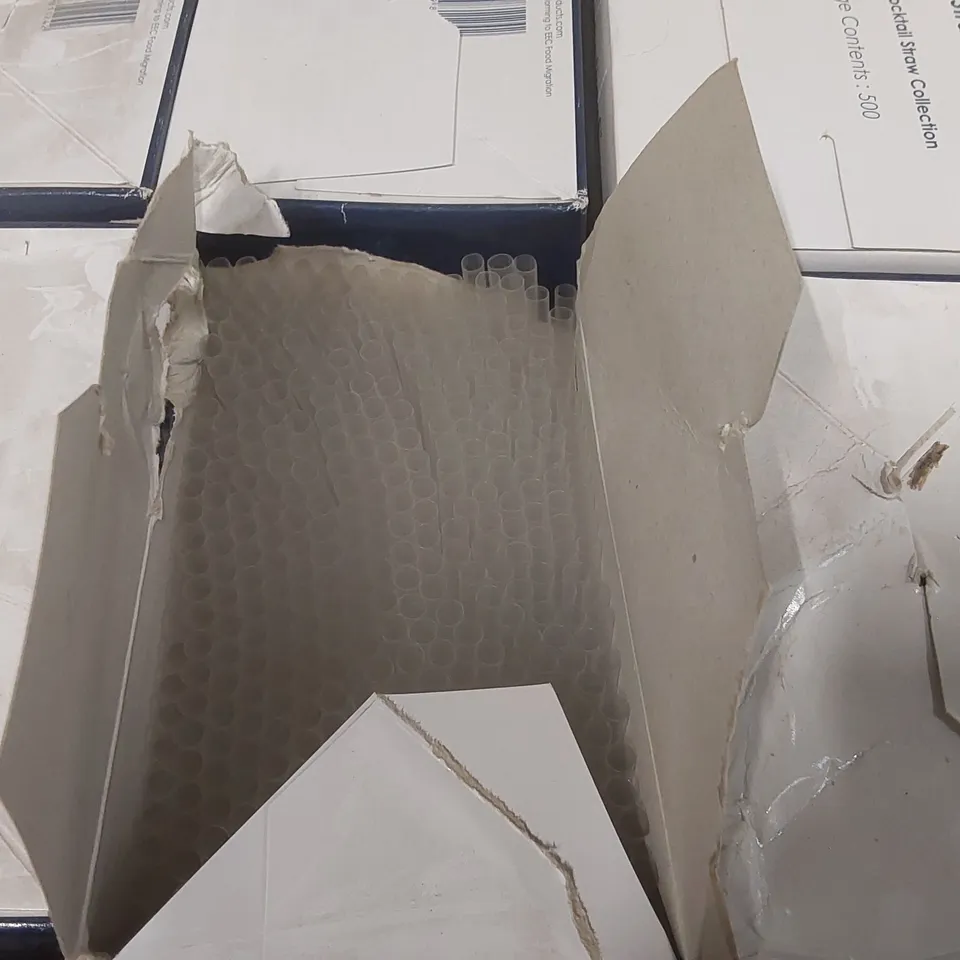 BOX CONTAINING APPROXIMATELY 8500x JUMBO 8" CLEAR STRAWS