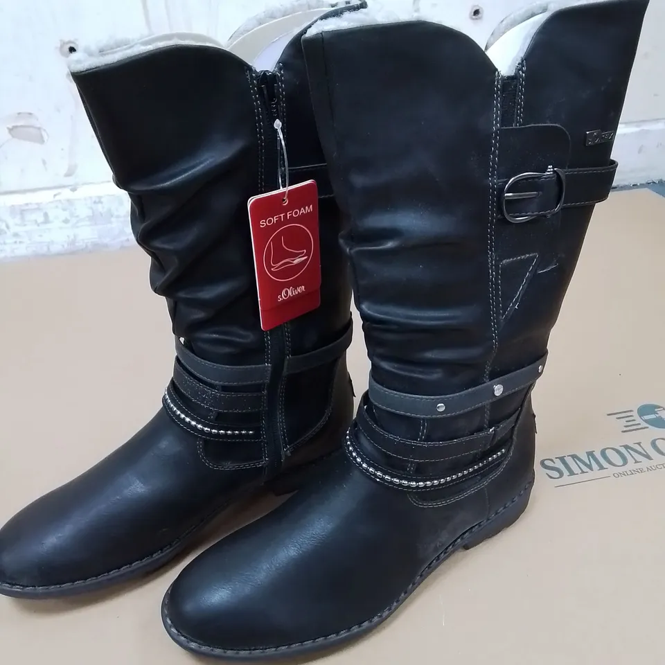 S.OLIVER STRAP DETAIL HIGHBOOTS - 40