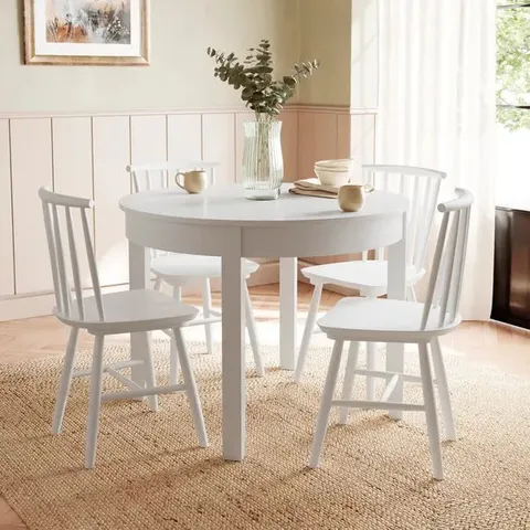 BOXED LYNTON ROUND 4 SEATER DINING TABLE - WHITE (1 BOX)