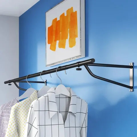BOXED 150CM WARDROBE RAIL BLACK (1 BOX)