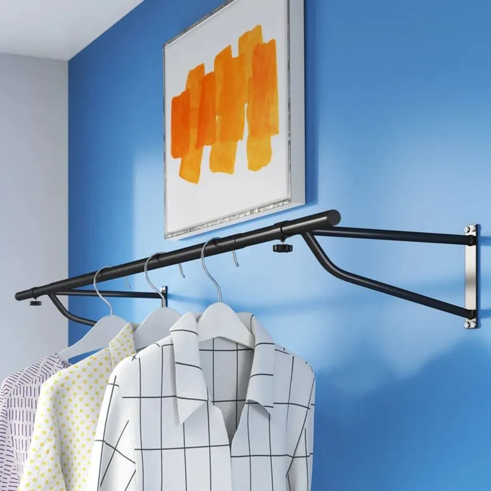 BOXED 150CM WARDROBE RAIL BLACK (1 BOX)