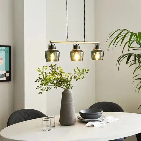 BOXED AUBURN MODERN 3 LIGHT ADJUSTABLE DINER CEILING LIGHT