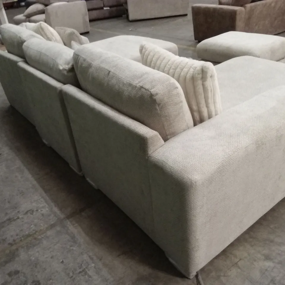 BROADGATE U-SHAPE MODULAR SOFA WITH FOOTSTOOL - STONE RRP £2979