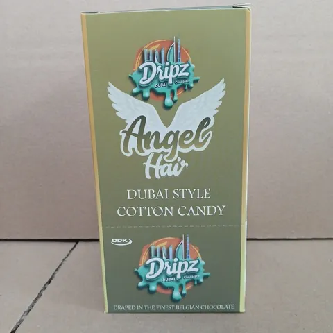BOX OF APPROXIMATELY 25 PACKS OF DRIPZ DUBAI CHOCOLATE - ANGEL HAIR COTTON CANDY (5 X 172G BARS PER PACK)