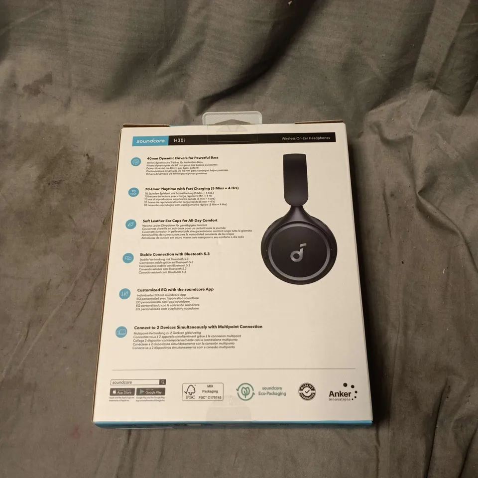 SOUNDCORE BY ANKER H30I WIRELESS ON-EAR HEADPHONES – BOXED