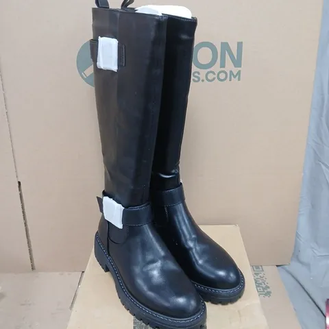 MH (NEVER BE THE SAME) UK 6 WOMEN'S BLACK KNEE-HIGH BOOTS