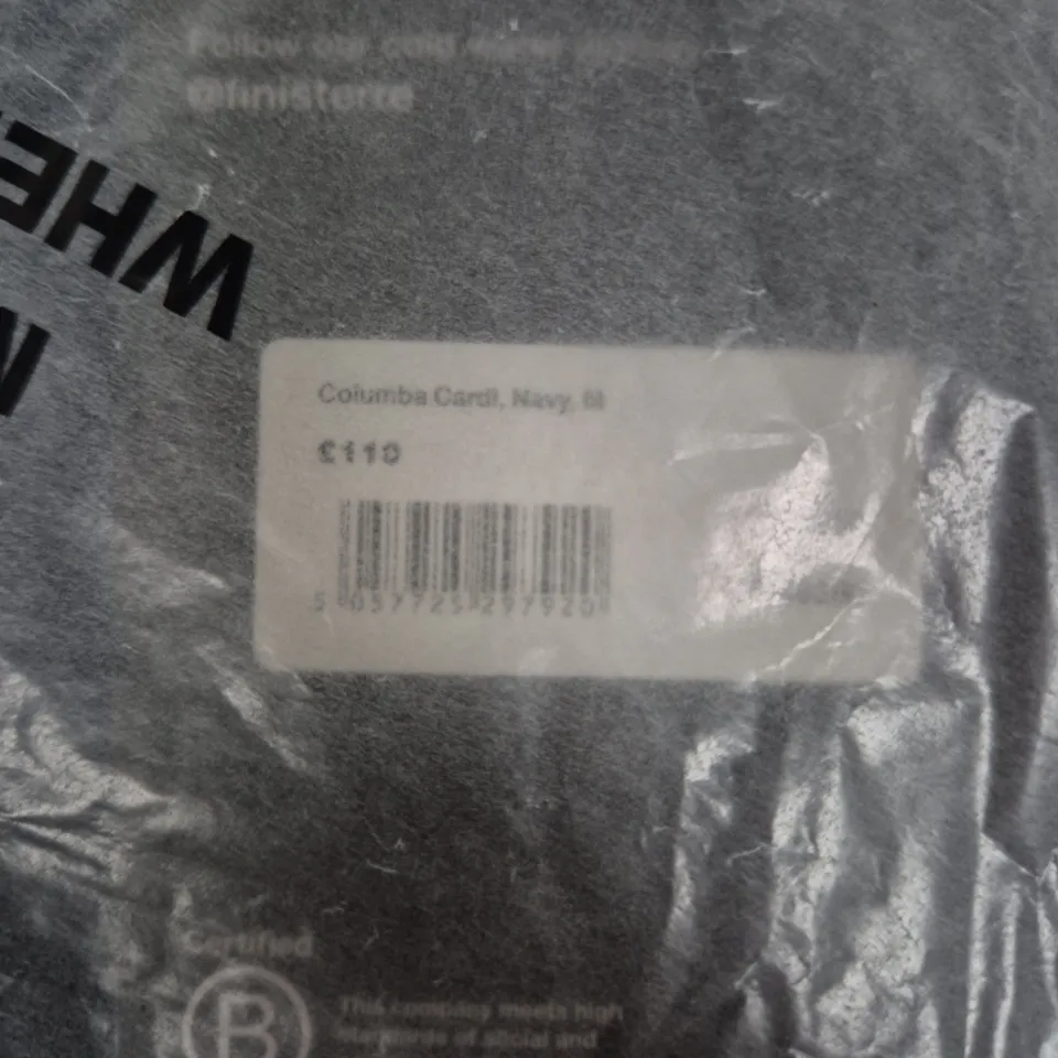 FINISTERRE COLOMBIA CARDI IN NAVY SIZE M 