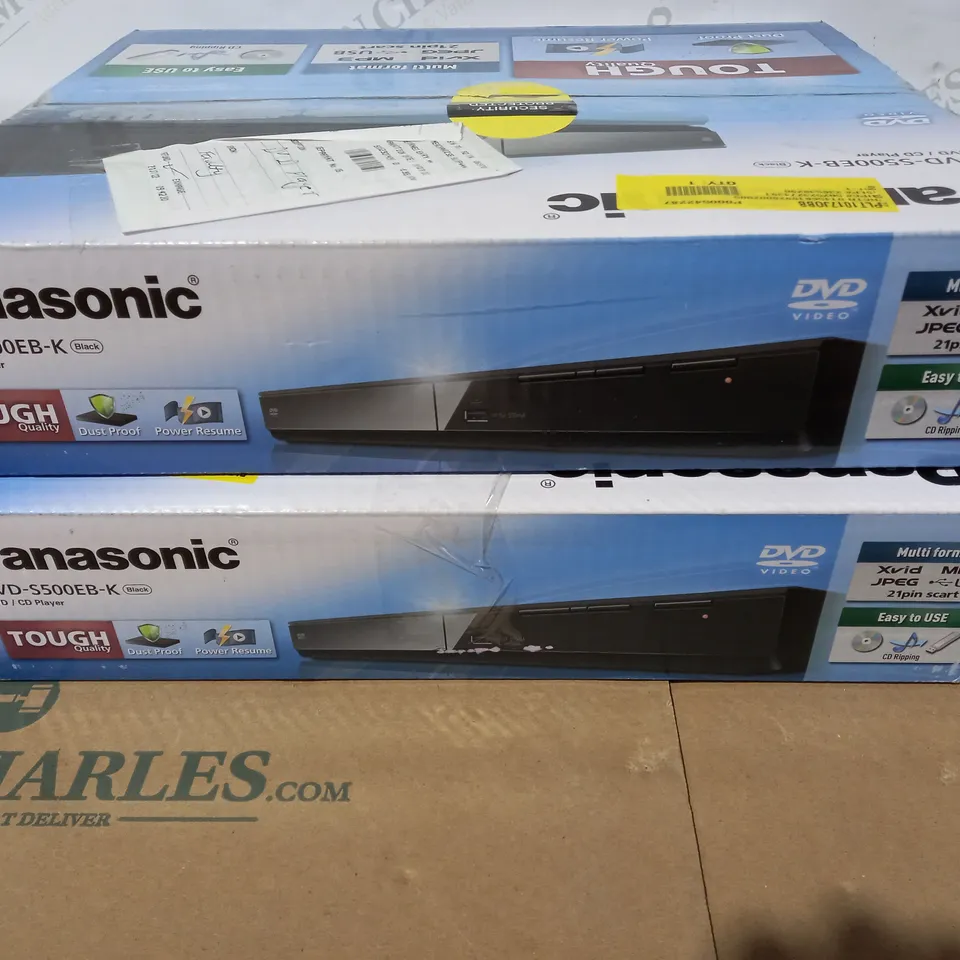 LOT OF 2 ASSORTED PANASONIC DVD-S500EB-K DVD/CD PLAYERS