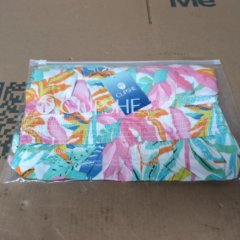 BAGGED CUPSHE ISLAND SERENITY TROPICAL MINI DRESS - MEDIUM