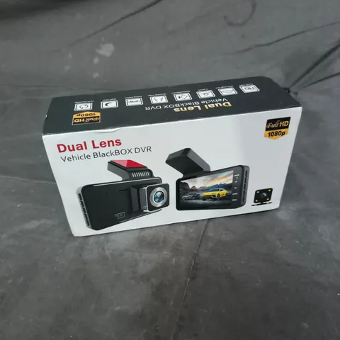 BOXED DUAL LENS VEHICLE DASH CAM 