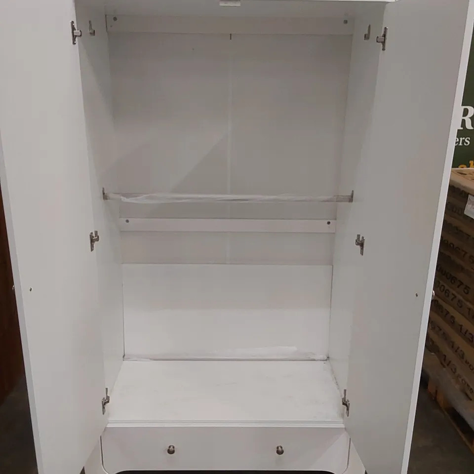 DESIGNER CONTEMPORARY 2 DOOR WARDROBE - WHITE