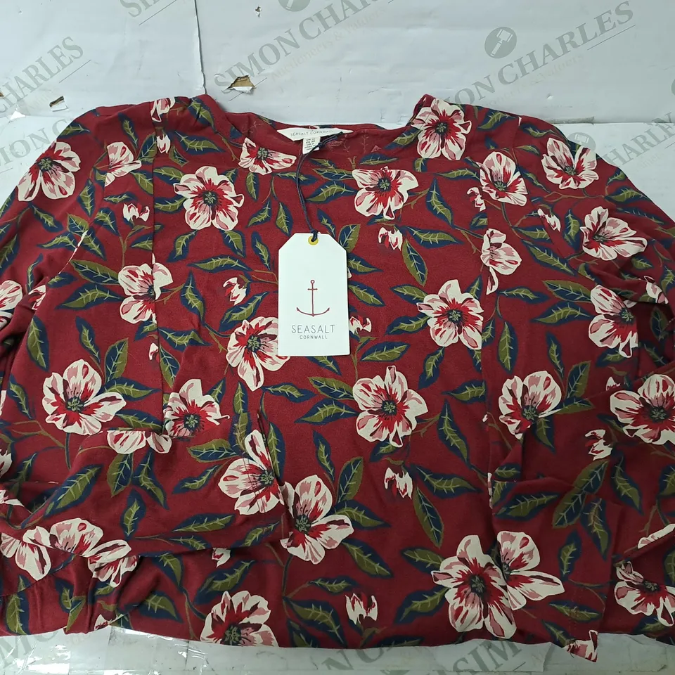 SEASALT CORNWALL SAFFRON RISE TUNIC ROSE FLORAL JAM - UK 10