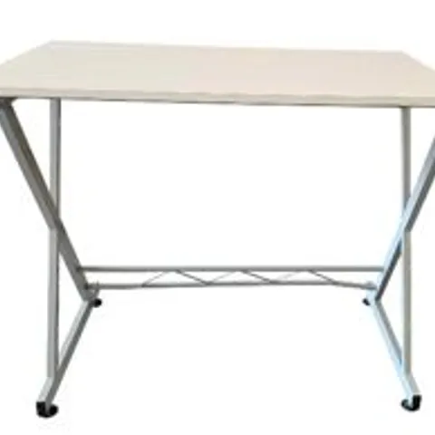 SIX MIXED WHITE HEAVY DUTY OFFICE DESKS 