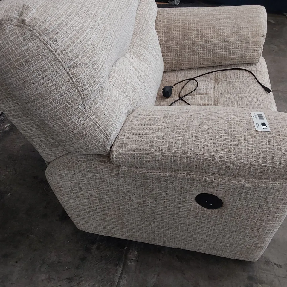 QUALITY BRITISH DESIGNER G PLAN STRATFORD POWER RECLINING EASY CHAIR WAFFLE CARAMEL FABRIC 