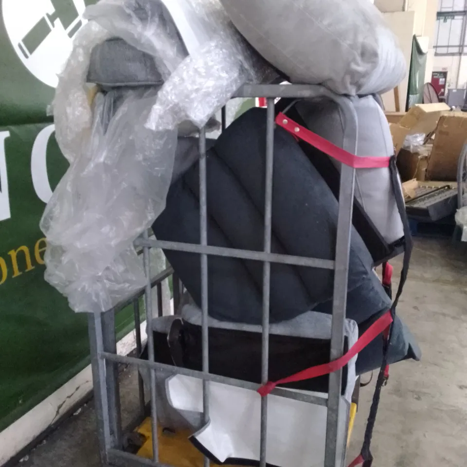 CAGE OF ASSORTED SOFA CUSHIONS