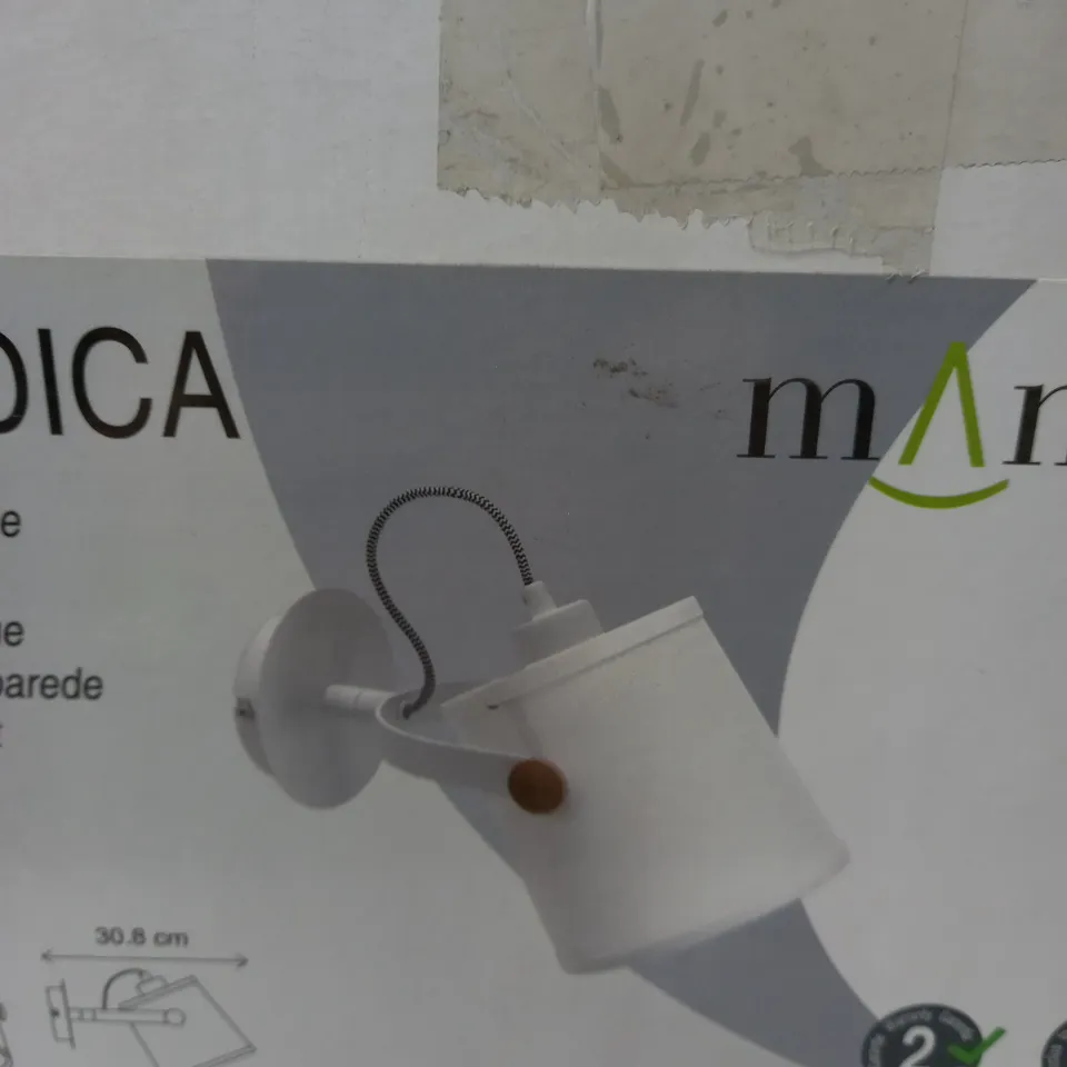 BOXED MANTRA NORDICA 1 LIGHT BLACK HARDWIRED WALL SPOTLIGHT 