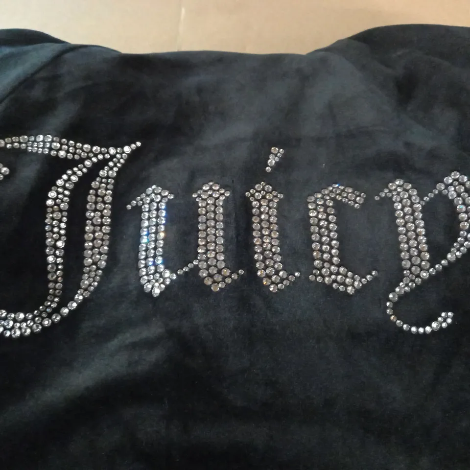 JUICY COUTURE BLACK ZIP THROUGH HOODIE - S