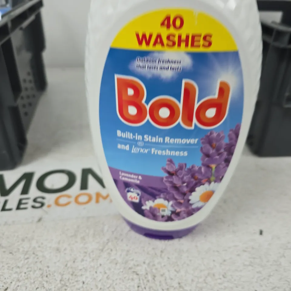 TOTE OF APPROXIMATELY 12 ASSORTED LIQUIDS TO INCLUDE: BOLD STAIN REMOVER