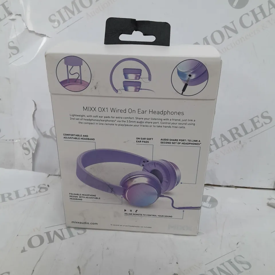 MIXZX 0X1 WIRED ON EAR HEADPHONES PURPLE