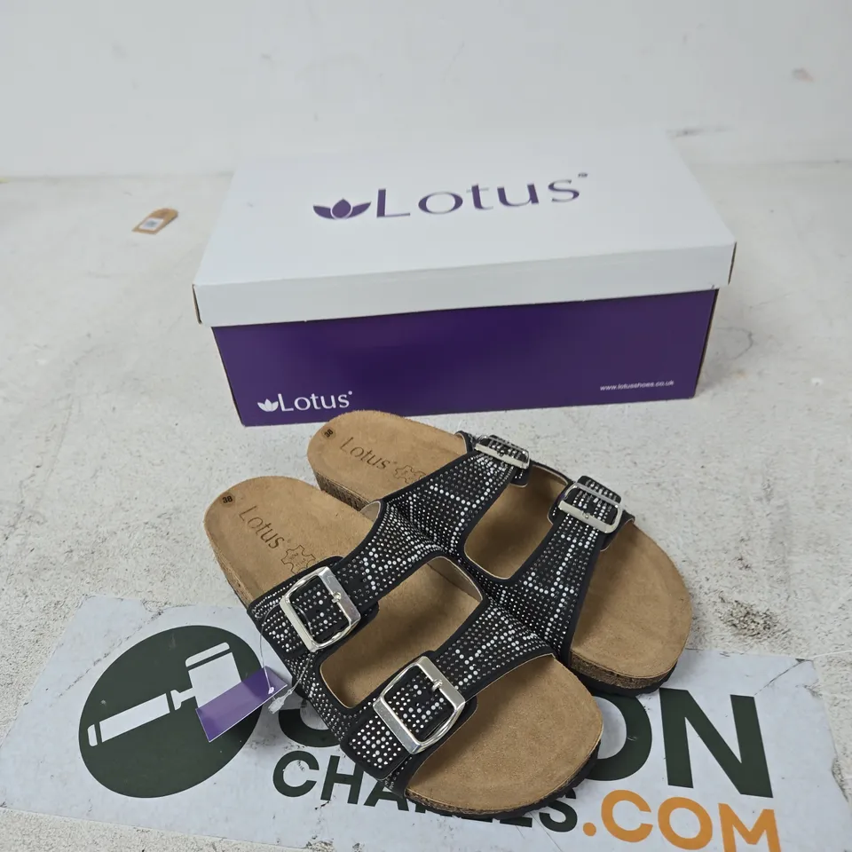 LOTUS TAFELLA ULP291 BLACK SANDALS – WOMEN'S, UK 5 (EU 38)