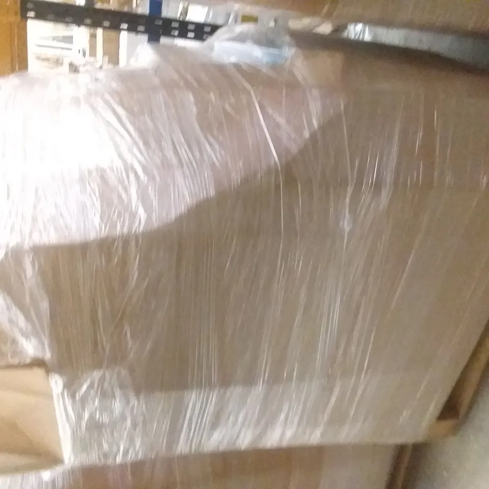PALLET OF ASSORTED ITEMS INCLUDING SUPERIOR COMFORT DEEP LATEX PILLOW, BOXED VANITY MIRROR, 2.7M HALF ROUND PARASOL, T22 AIR FRYER