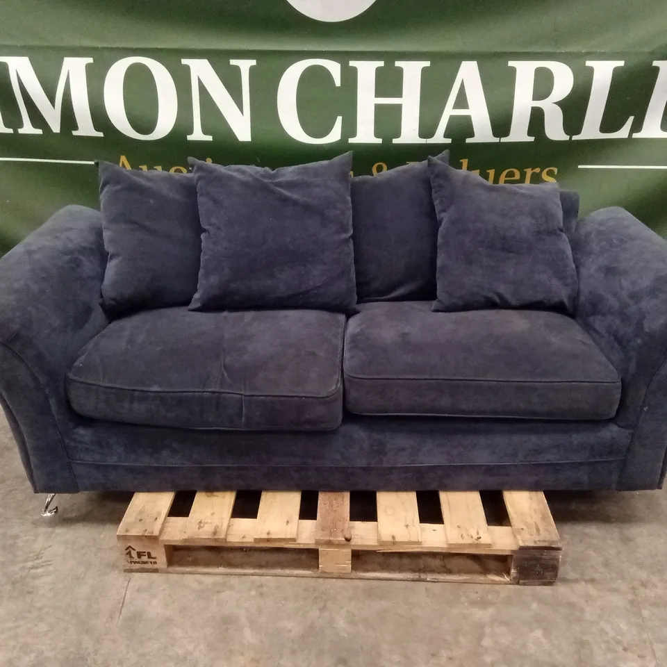 DURY FABRIC 3 SEATER SCATTER BACK SOFA - BLUE RRP £499