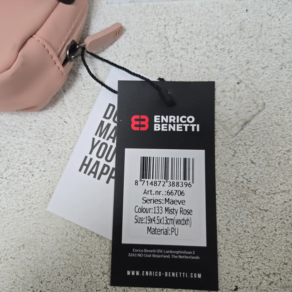 ENRICO BENETTI MAEVE HANDBAG – MISTY ROSE (PU), 19X4.5X13 CM