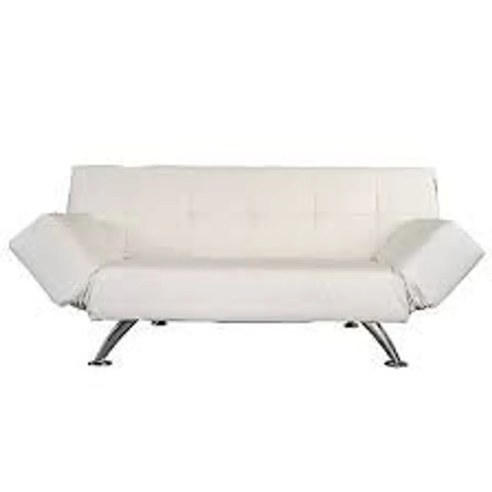 BOXED VENICE SOFA BED IN WHITE FAUX LEATHER