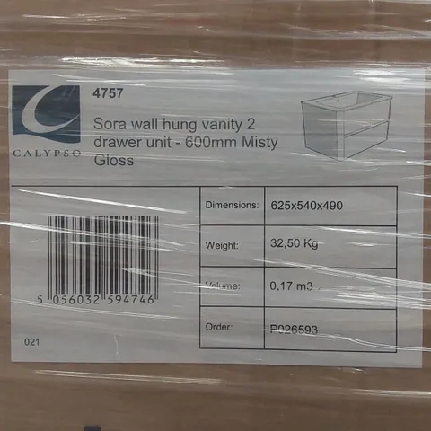PALLET OF ASSORTED BATHROOM FURNITURE PARTS INCLUDING: CALYPSO WALL HUNG VANITY UNIT CARCASSES ECT