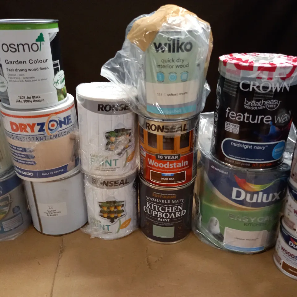 LOT OF 15 ASSORTED TINS OF PAINTS - COLLECTION ONLY