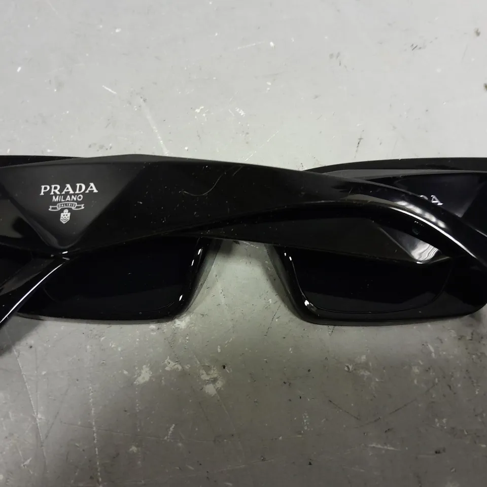 PRADA 386 THICK FRAMED LOGO SUNGLASSES 