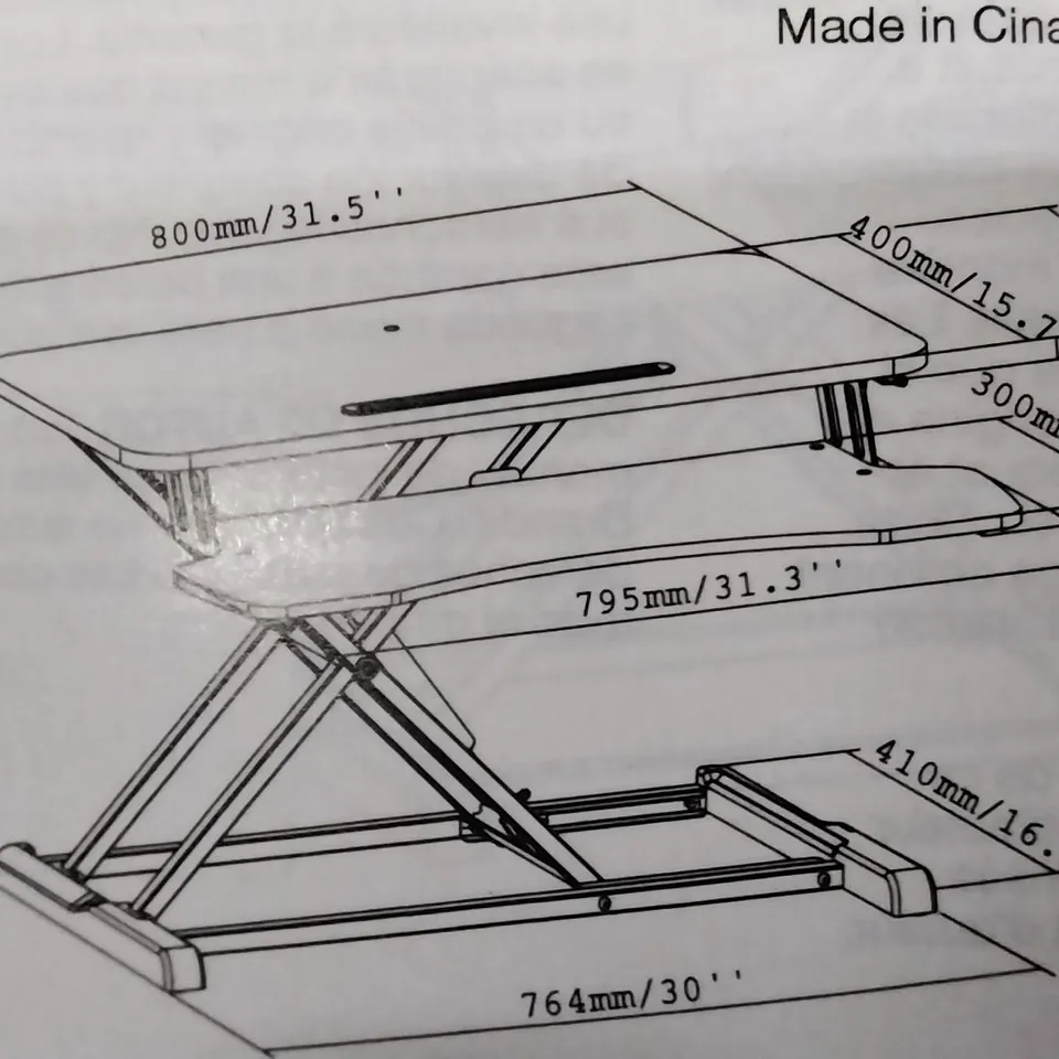 BOXED HEIGHT ADJUSTABLE STANDING DESK