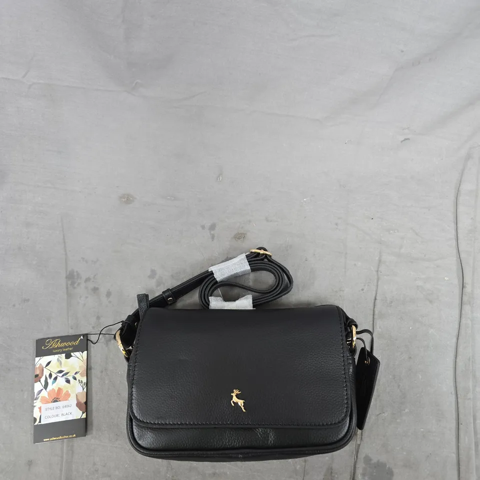 ASHWOOD LUXURY LEATHER HANDBAG – STYLE NO: 64062, BLACK