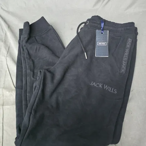 JACK WILLS JACQUARD JOGGERS IN BLACK - LARGE