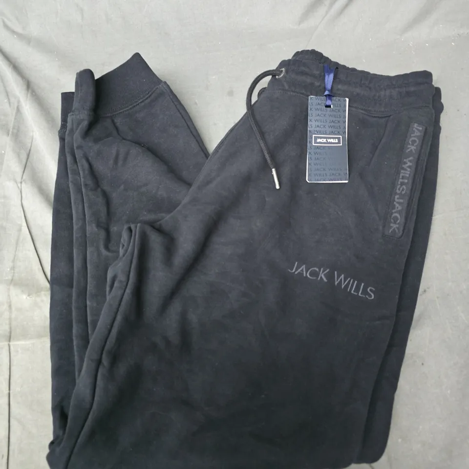 JACK WILLS JACQUARD JOGGERS IN BLACK - LARGE