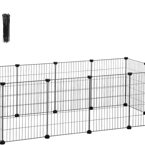 BOXED SONGMICS OUTDOOR RUN DIY SMALL ANIMAL ENCLOSURE - BLACK