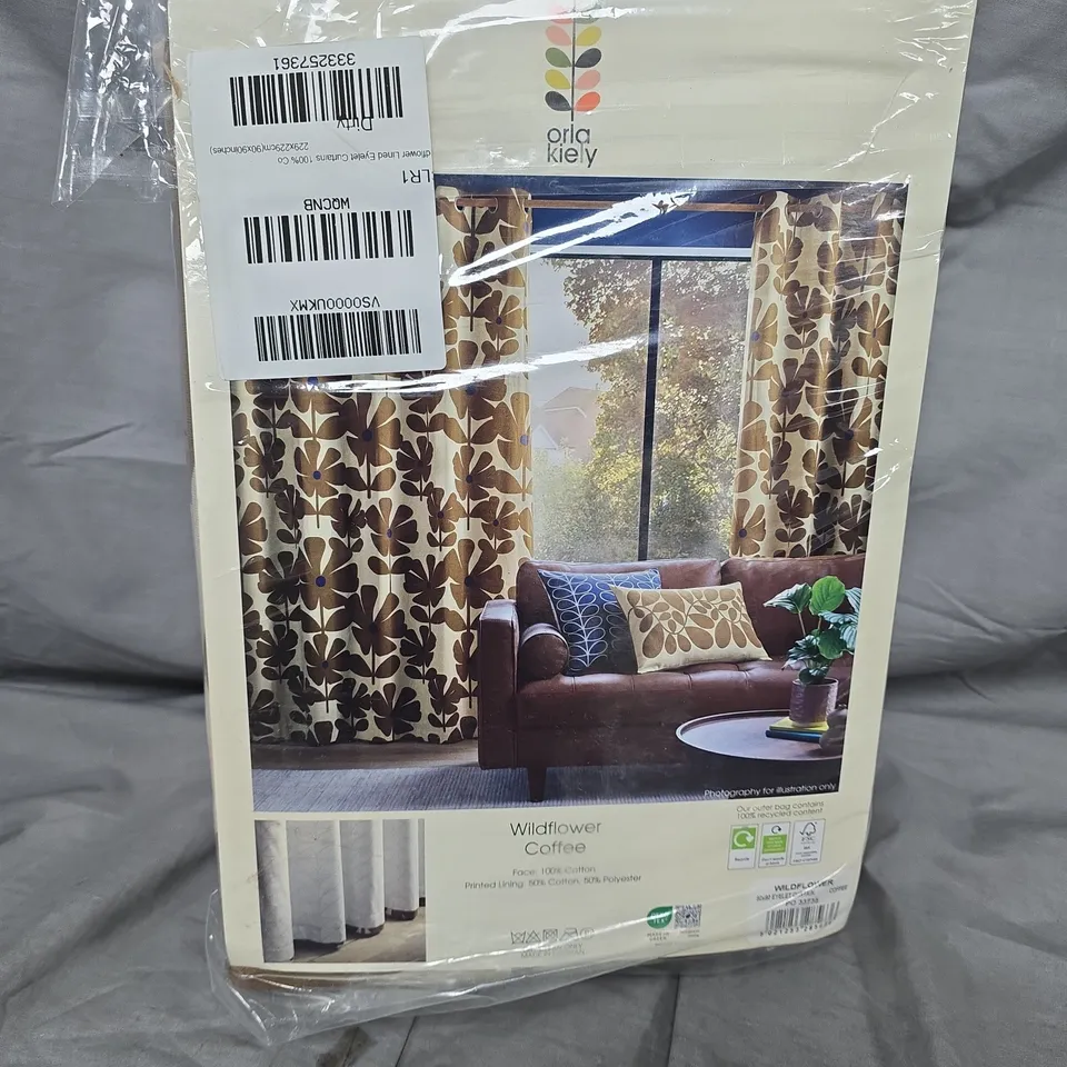 ORLA KIELY WILDFLOWER COFFEE CURTAINS – PRINTED CURTAIN PANELS (SEALED)